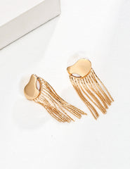 Stylish pearl tassel earring_Vintage gold
