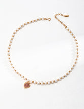Strawberry Quartz Heart-shaped Pearl Necklace