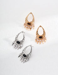 Tiger Eye Vintage Gold Earrings