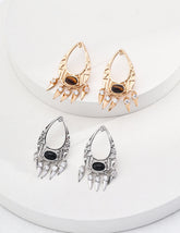 Tiger Eye Vintage Gold Earrings