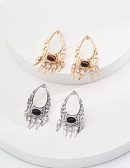 Tiger Eye Vintage Gold Earrings