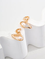 Vintage Gold Pearl Earrings