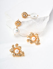 Long Vintage Sunshine Pearl Earrings