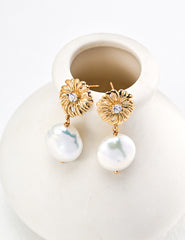 Long Vintage Sunshine Pearl Earrings