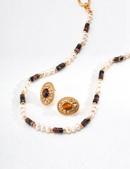 Short Rhodonite Pearl Necklace