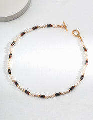 Short Rhodonite Pearl Necklace