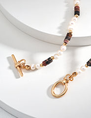 Short Rhodonite Pearl Necklace