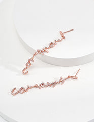 Rose Gold "I LOVE YOU" Earrings