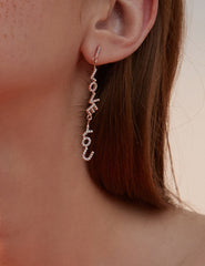 Rose Gold "I LOVE YOU" Earrings