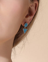 Turquoise Triangle Earrings