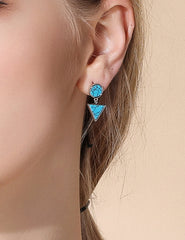 Turquoise Triangle Earrings