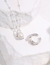 Baroque Round Pearl Necklace_Silver