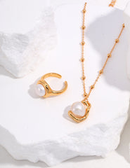 Baroque Round Pearl Necklace_Silver