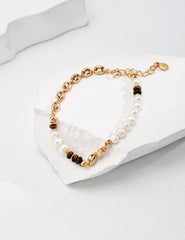 Tiger Eye Pearl bracelet