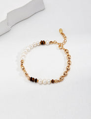 Tiger Eye Pearl bracelet