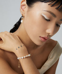 Natural Baroque Pearl Bracelet_vintage gold