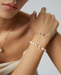 Natural Baroque Pearl Bracelet_white gold