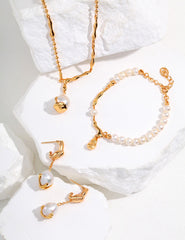 Flow Pearl Bracelet_Vintage gold
