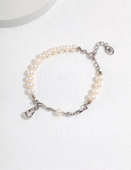 Flow Pearl Bracelet_Vintage gold
