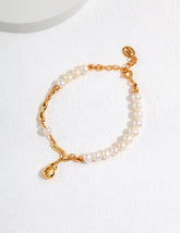 Flow Pearl Bracelet_Vintage gold