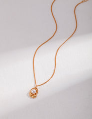 Lava Fluid Pearl Necklace_Vintage Gold