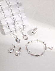 Lava and Mother-of-Pearl Necklace_Platinum
