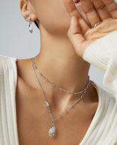 Lava and Mother-of-Pearl Necklace_Platinum