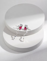 Butterfly heart Earrings_Platinum