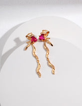 Butterfly heart Earrings_Vintage Gold