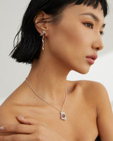 Butterfly heart Earrings_Platinum