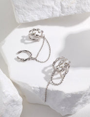 Tassel Pearl Ear Clip_Vintage Gold