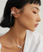 Tassel Pearl Ear Clip_White Gold