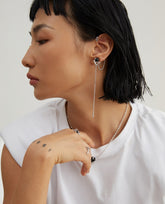 Flowy Agate Ear Clip_White Gold