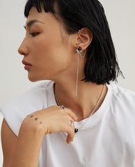 Flowy Agate Ear Clip_Vintage Gold