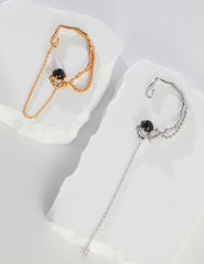 Flowy Agate Ear Clip_Vintage Gold