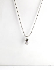 Vintage Teardrop Clavicle Necklace_Silver