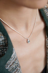 Vintage Teardrop Clavicle Necklace_Silver
