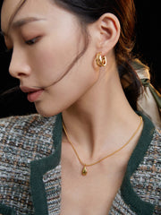 Vintage Teardrop Clavicle Necklace_Golden