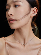 Double Ring Clavicle Necklace_Silver