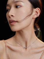 Double Ring Clavicle Necklace_Vintage Gold