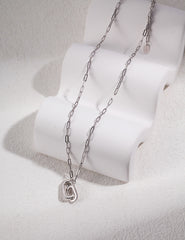 Double Ring Clavicle Necklace_Vintage Gold