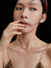 Double Ring Clavicle Necklace_Vintage Gold