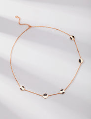 Sterling Silver Black Agate Necklace_Short_Vintage Gold