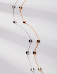 Sterling Silver Black Agate Necklace_Short_Silver