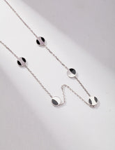 Sterling Silver Black Agate Necklace_Silver_Extra Length
