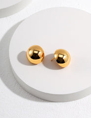 Chic Round Earrings_Vintage gold