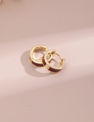 Red Drip Glaze Small Circle Earrings