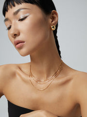 Chic Round Earrings_Vintage gold