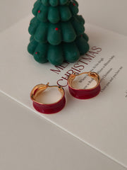 Red Drip Glaze Irregular Earrings