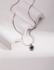 Black Agate Necklace_Platinum